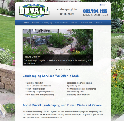 Duvall Landscaping - website by noxad