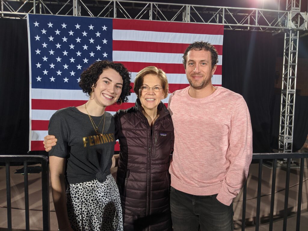 Brett and Whytli with Elizabeth Warren